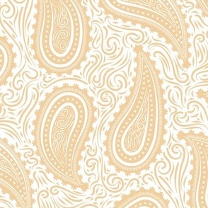 Western paisley in pastel harvest and white. Large scale 