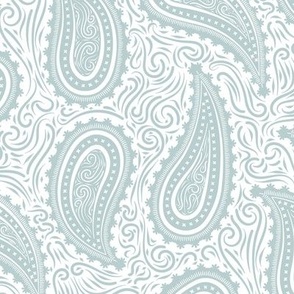 Western paisley in blue and white. Large scale 