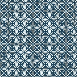 Small Scale // Sashiko Japanese Stitching Inspired in Loyal Blue and White - indigo hand drawn floral