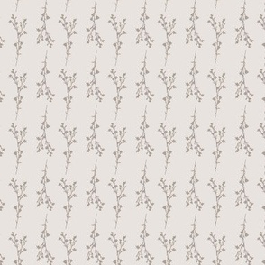 Tiny Print JAZZY Botanical Branches Pattern | Muted Neutral Beige Monochrome