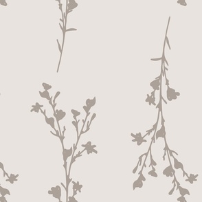 Large Print JAZZY Botanical Branches Pattern | Muted Neutral Beige Monochrome