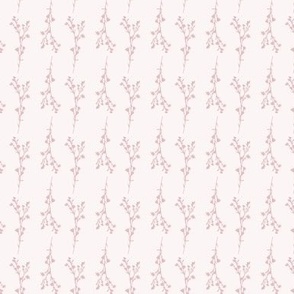 Tiny Print JAZZY Botanical Branches Pattern | Muted Light Pale Pink Monochrome
