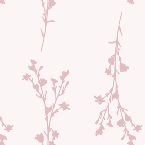 Large Print JAZZY Botanical Branches Pattern | Muted Light Pale Pink Monochrome