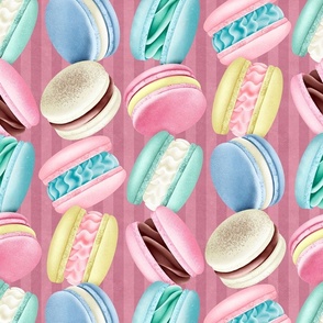 Fancy French Macarons - on pink 