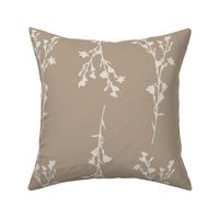 Large Print JAZZY Botanical Branches Pattern | Muted Dark Brown Beige Monochrome