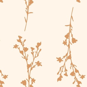 Large Print JAZZY Botanical Branches Pattern | Muted Pale Peach Orange Monochrome