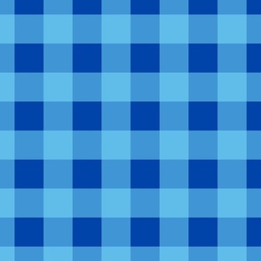 Blue Gingham Checkered Squares