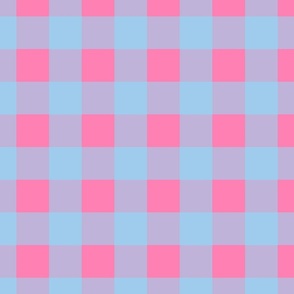 Baby blue and pink Gingham Checkered Squares