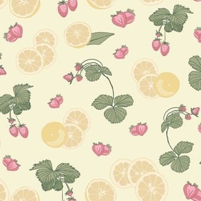 Pink Lemonade- Small Scale Vintage Strawberry plants & Lemons 