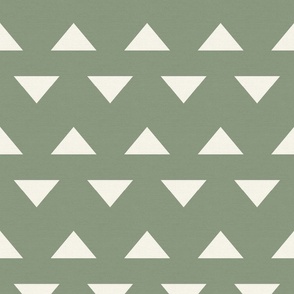 Southwest Monochrome Triangles Olive Green/ Off White M