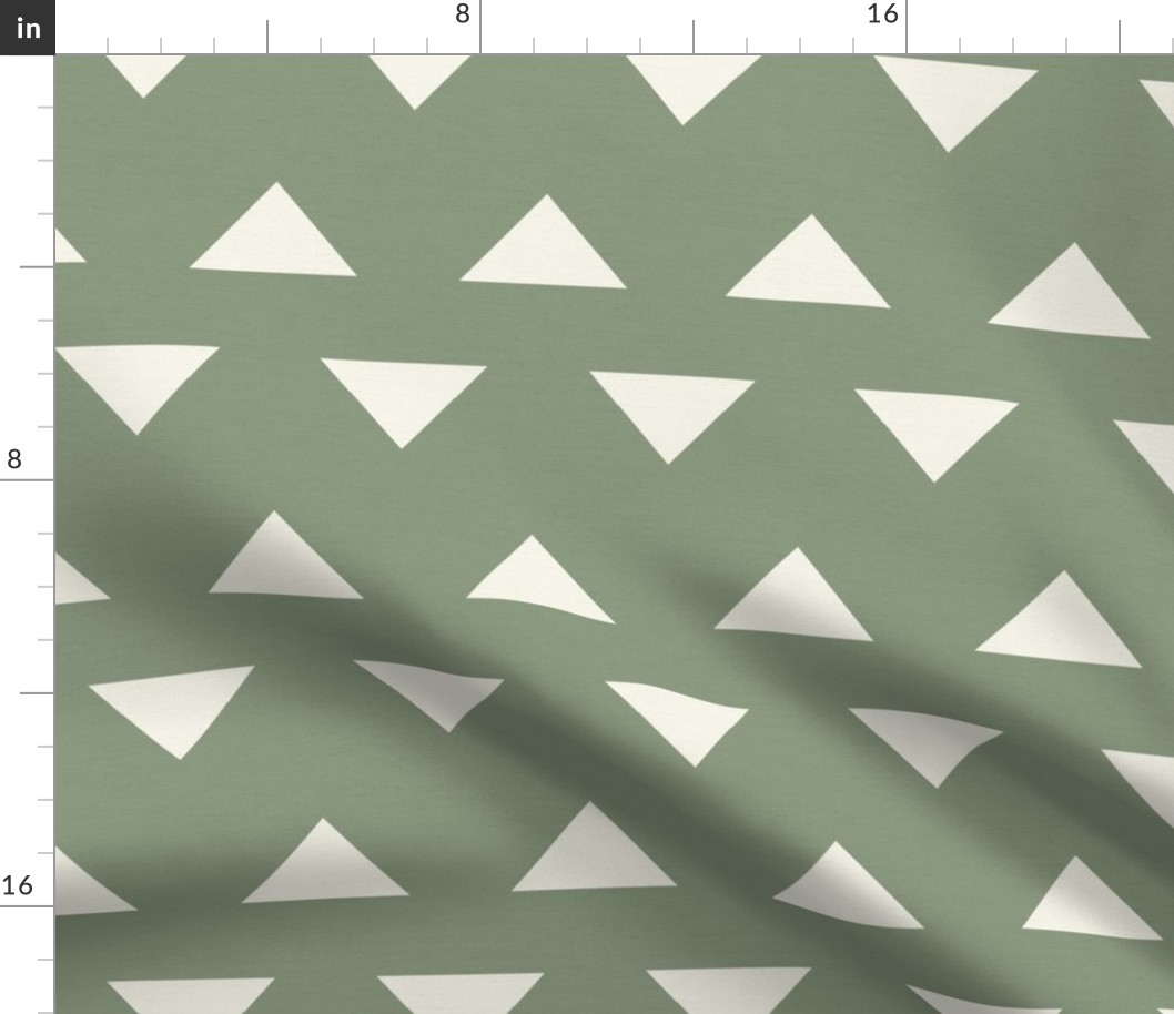 Southwest Monochrome Triangles Olive Green/ Off White M