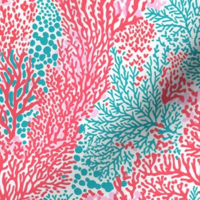 Coral Pattern Under Water Nautical Theme,  Coral Ocean Beach Coral Pattern, Nautical Beach Pattern Fabric Summer Fabric Charleston Preppy
