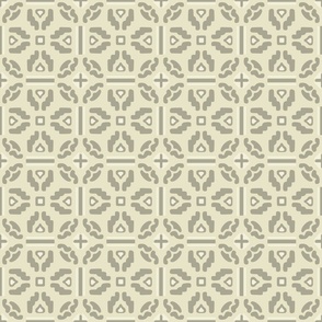 Large Geometric Pattern Tile Design on Light Yellow