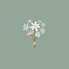 Delicate airy floral bouquet in muted mint green - large