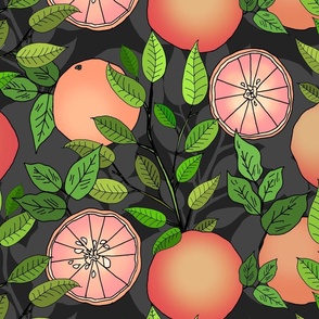 Grapefruit Grove (Dark Grey large scale) 