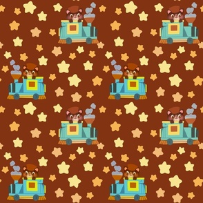 All Aboard the Starlight Express: Cat & Train Pattern