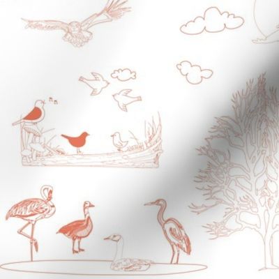 Bird Toile Trop Pink