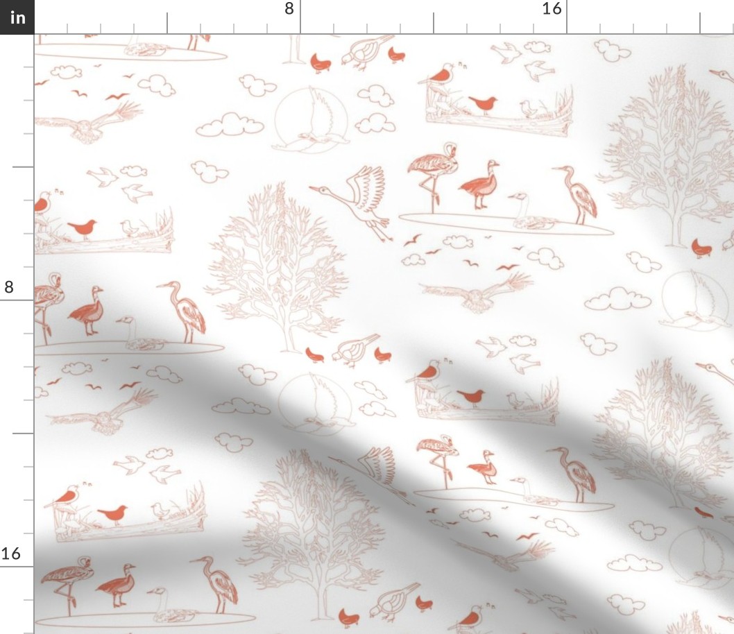 Bird Toile Trop Pink