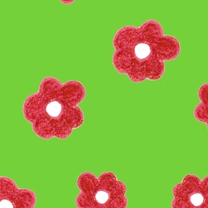 Red flowers in green