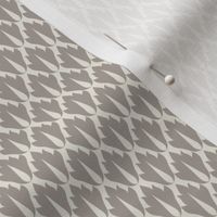 Ines: Warm Gray Leaf Scallop, Neutral Small Scale Botanical