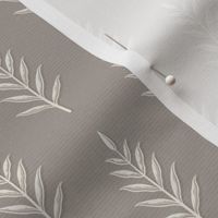 Margot Leaf Stem: Warm Gray Botanical, Neutral Leaf Sprigs