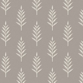 Margot Leaf Stem: Warm Gray Botanical, Neutral Leaf Sprigs