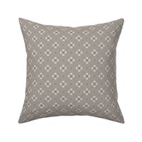 Simone: Warm Gray Tiled Floral, Neutral Small Scale Diagonal Botanical