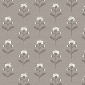 Naomi Floral: Warm Gray Small Floral, Neutral Botanical