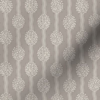 Cosette: Warm Gray Bouquet Ribbon Stripe, Neutral Small Floral