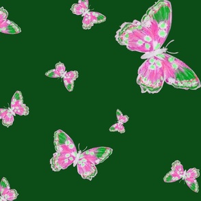 Butterflies (pink green)