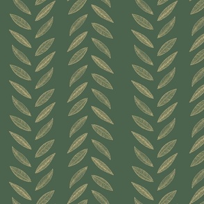 Gold Leafy Stripes | Large Scale