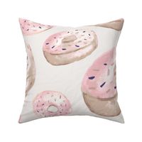 Whimsical Pink Sprinkle Donut Watercolor Design