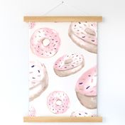 Whimsical Pink Sprinkle Donut Watercolor Design