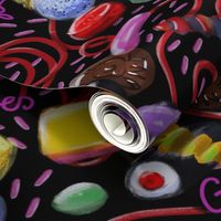 Colorful Nordic Sweet and Savoury Treats on Black // International Sweets