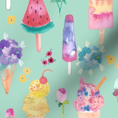 Icecream Icecreams and flowers Mint Medium