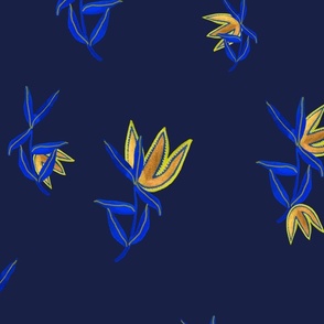 Abstract tulips (yellow blue)