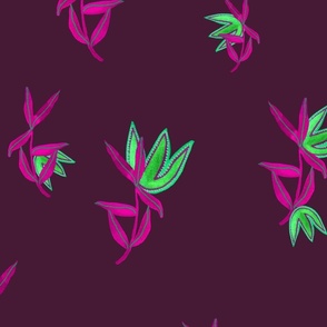 Abstract tulips (green burgundy