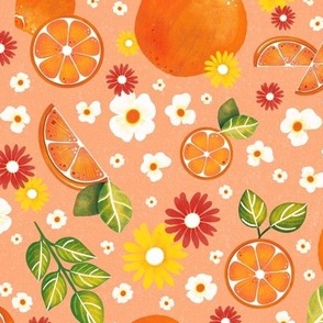 Oranges and blossoms (peach)