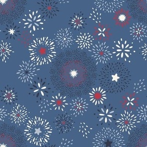 Bursting Stars and Fireworks {on Federal Blue} 