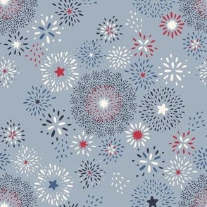 Bursting Stars and Fireworks {on Cadet Blue} 