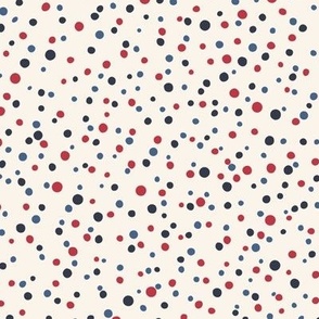 Patriotic Summer Ditsy Dots {on Off White} Multi Color Polka Dot