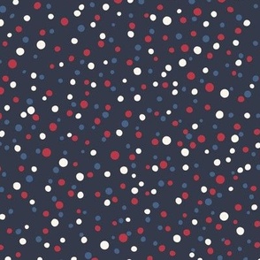 Patriotic Summer Ditsy Dots {on Mood Indigo} Multi Color Polka Dot