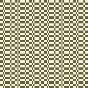 Irregular Checker - In green and cream (small)