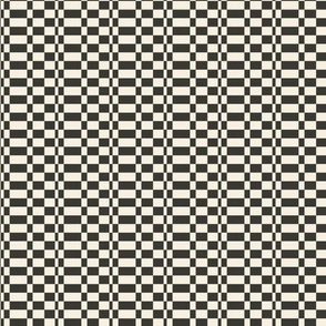 Irregular Checker - In black and cream (small)