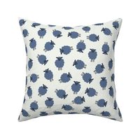 Whimsical Farmhouse Tossed Indigo Blue Sheep without spots on a light background - Large - 12x12