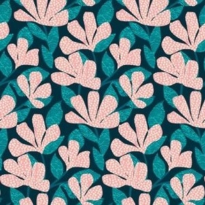 Textured floral seamless pattern