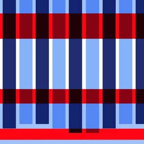 Jazz Bars Big Red White And Blue Retro Modern Geometric Shapes Mid-century Scandi Stripe Minimalist Independence Day Fourth of July Seaside Beach Cottage Preppie Pool Party Picnic Bright Bold Repeat Pattern