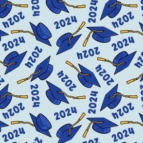 Graduation Caps - Class of 2024 - blue on blue - LAD24