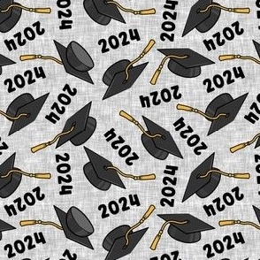 Graduation Caps - Class of 2024 - black on grey - LAD24