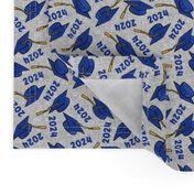 Graduation Caps - Class of 2024 - blue on grey - LAD24